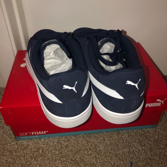 Mens Navy Blue Pumas - Picture 3 of 5